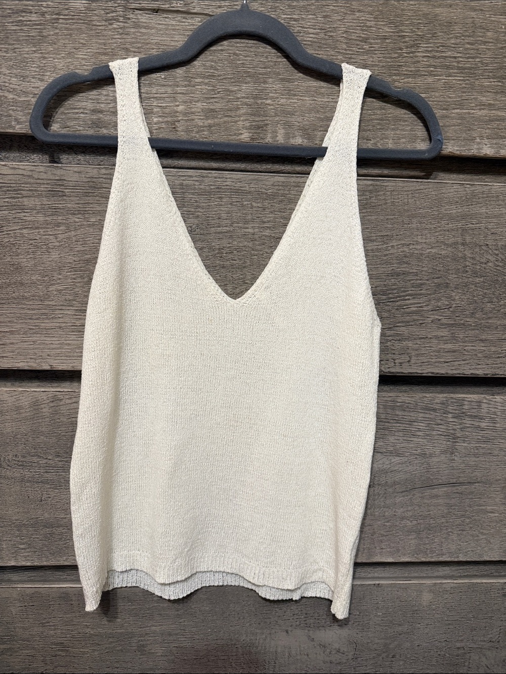 BE COOL Cream V-Neck Knit Camisole